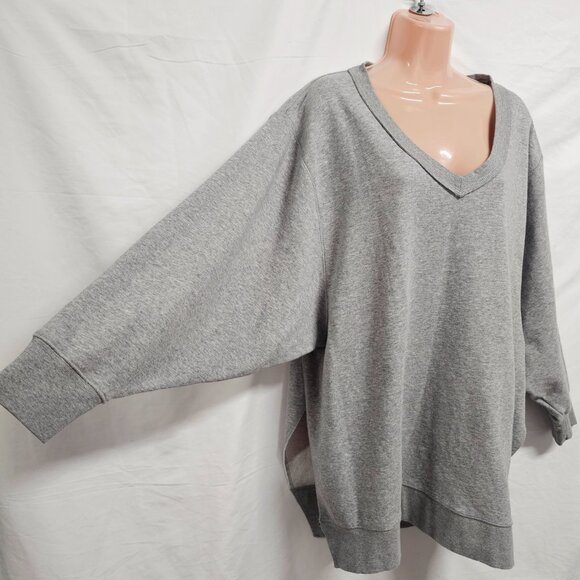 NATURAL LIFE Oversized Pullover Women Size S/M Gray French Terry - Picture 5 of 12